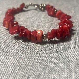 Dark Red Coral Bracelet